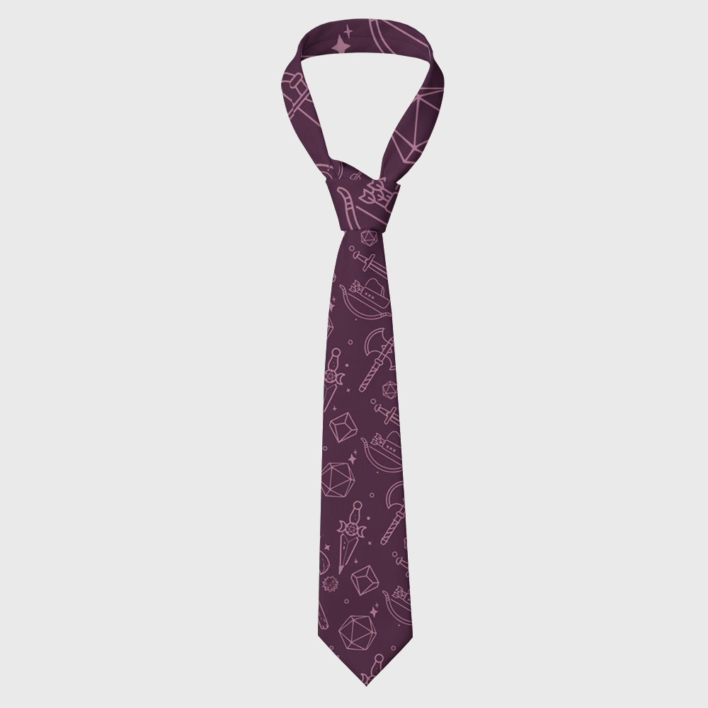 DND Medieval Weapons Geek Necktie
