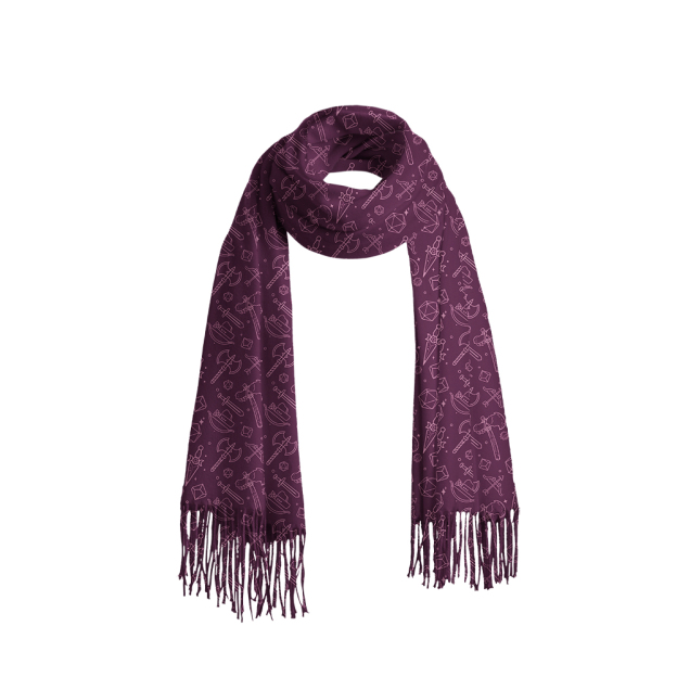 DND Medieval Weapons Geek Soft Fringed Scarf