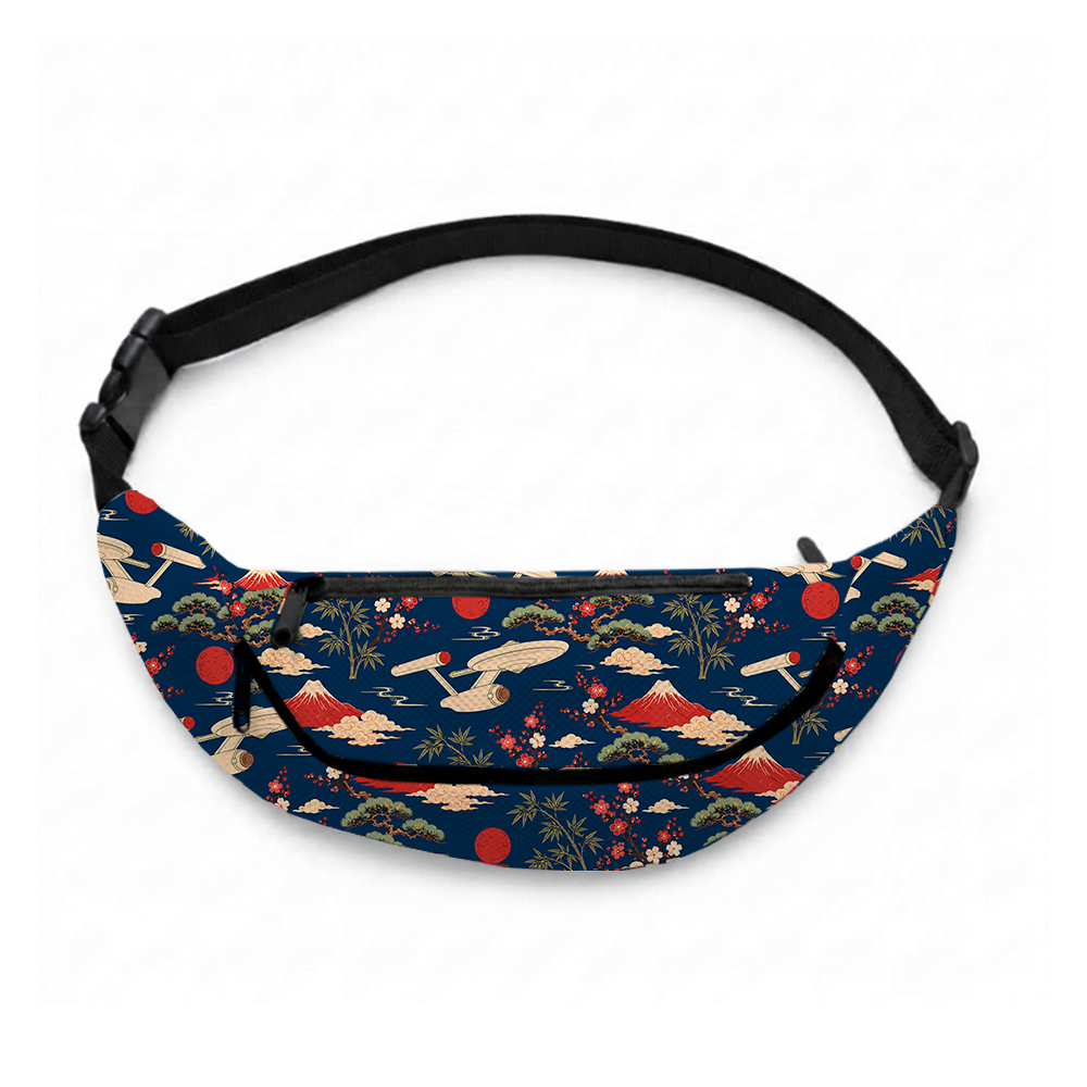 Sci-Fi Spaceship Ukiyo-e Style Geek Canvas Waist Pack