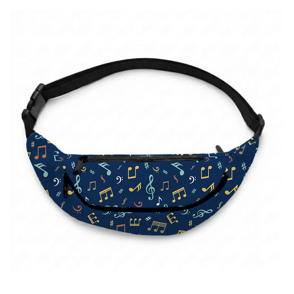 Musical Notes Geek Canvas Waist Pack