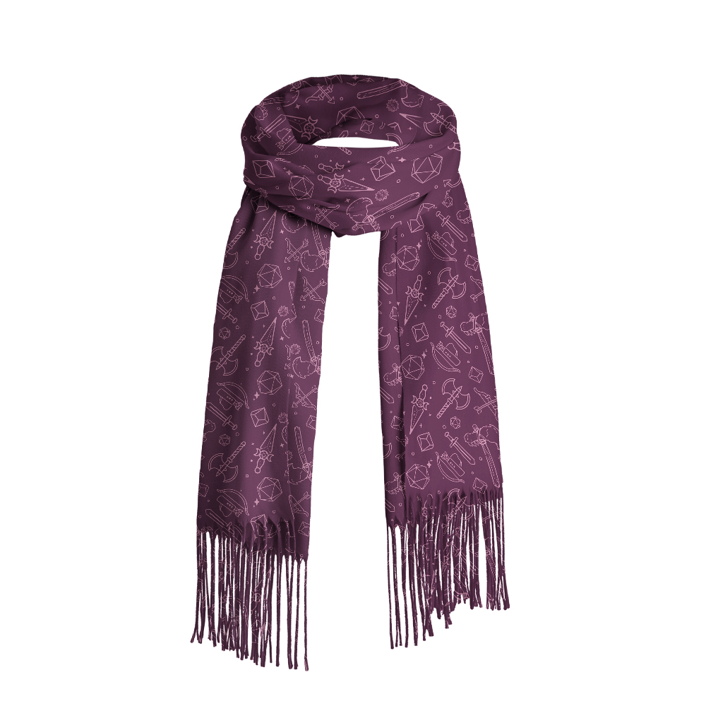 DND Medieval Weapons Geek Soft Fringed Scarf