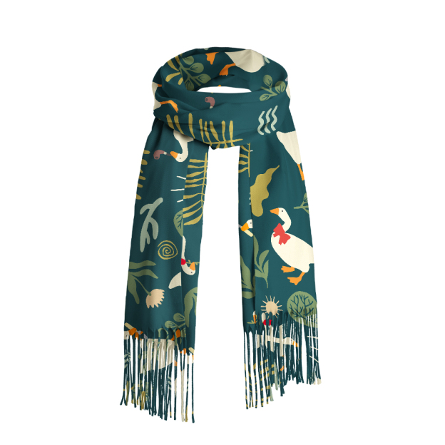 Goose Geek Soft Fringed Scarf