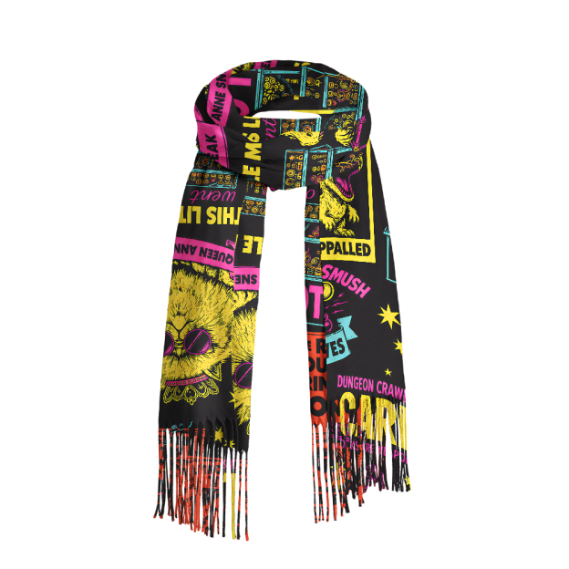 Neon Dungeon Mayhem Geek Soft Fringed Scarf