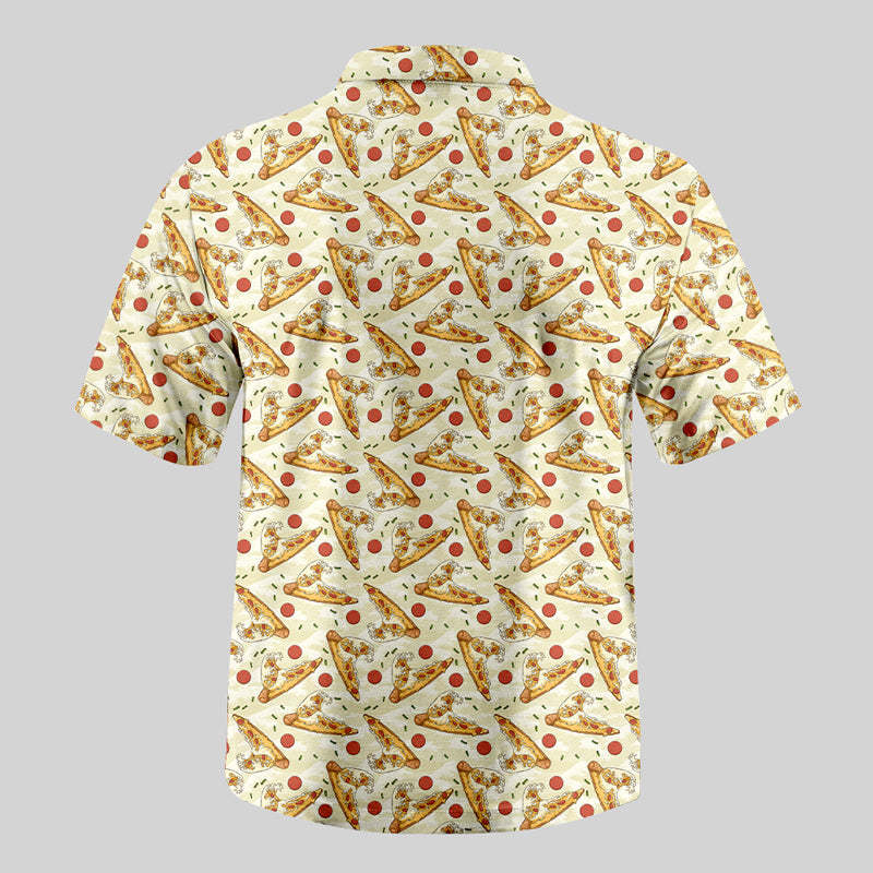 Pizza Surfboard Button Up Pocket Shirt