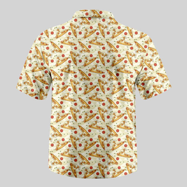 Pizza Surfboard Button Up Pocket Shirt