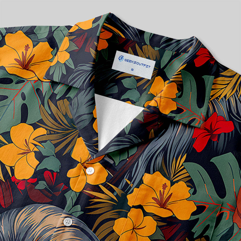 Chewbacca Flowers and Trees From Button Up Pocket Shirt