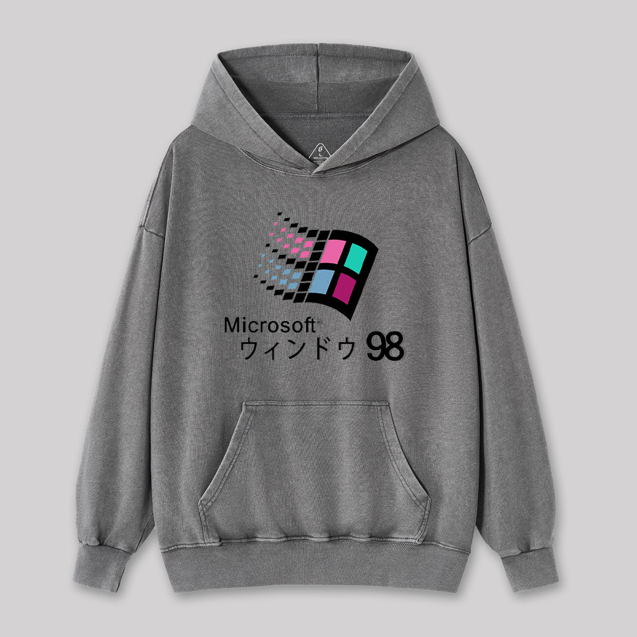 Geeksoutfit Microsoft Windows 98 Vaporwave Washed Hoodie for