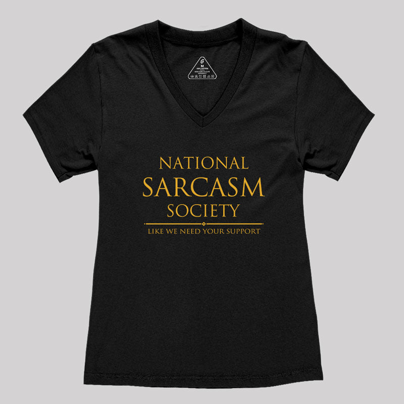 National Sarcasm Society Women's V-Neck T-shirt