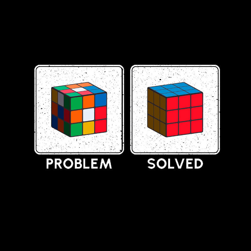 Vintage Colorful Cube Problem Solver T-Shirt