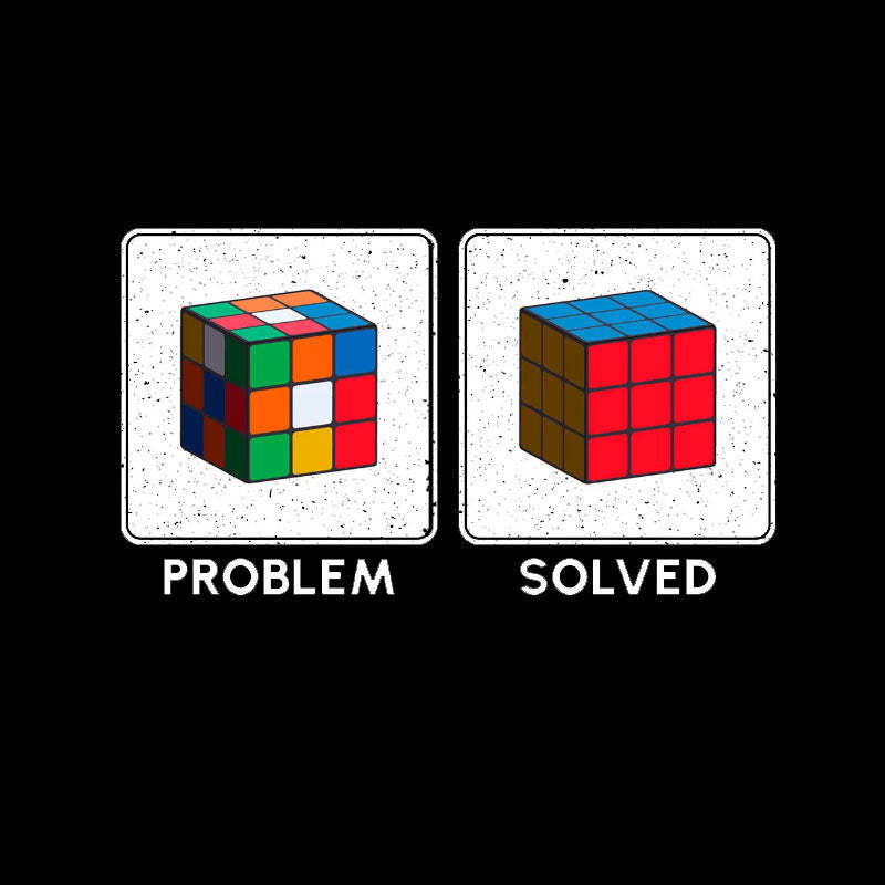 Vintage Colorful Cube Problem Solver T-Shirt