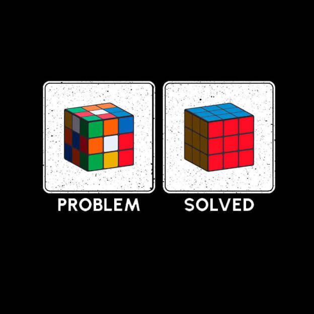 Vintage Colorful Cube Problem Solver T-Shirt