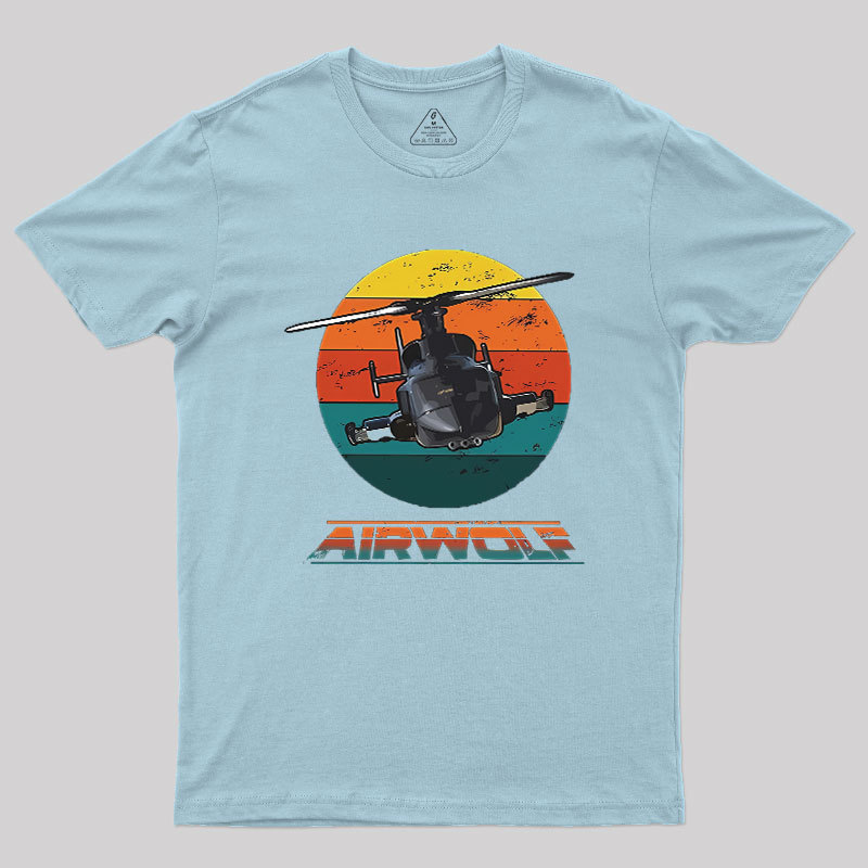 Airwolf Sunset 1980s Retro Geek T-Shirt
