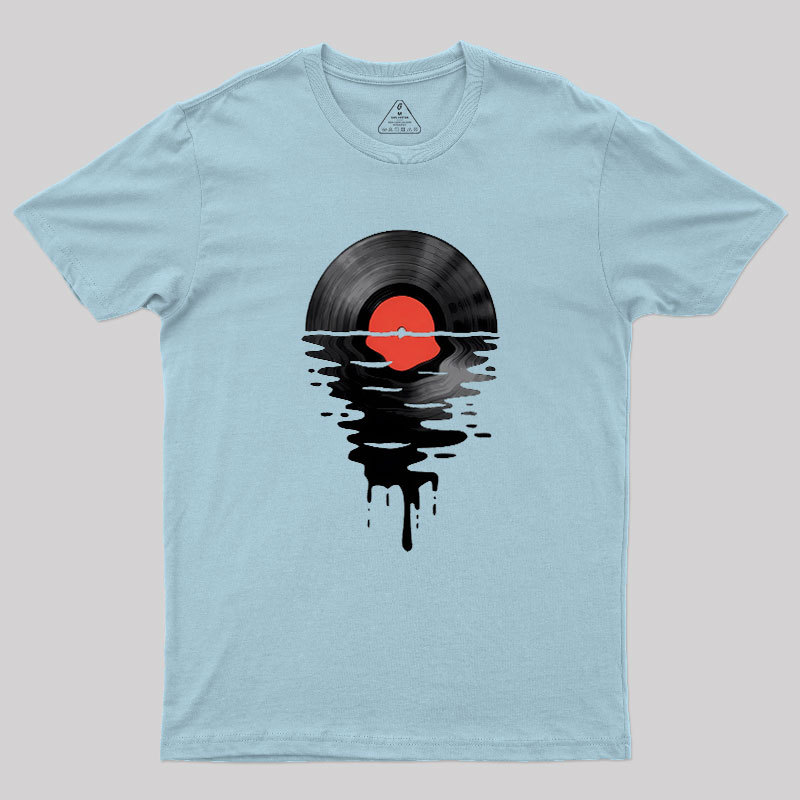 Vinyl LP Music Record Sunset Red Geek T-Shirt