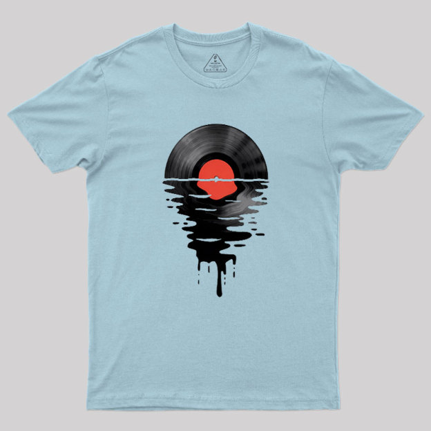 Vinyl LP Music Record Sunset Red Geek T-Shirt
