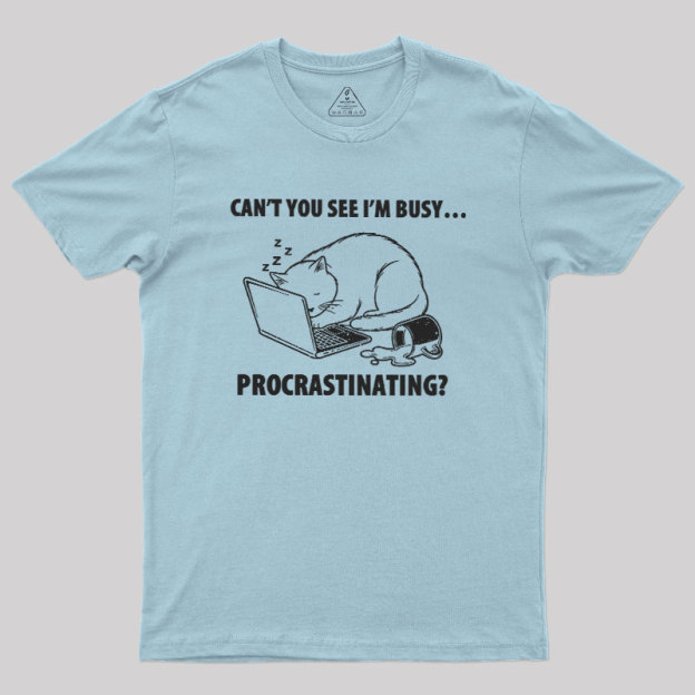 Procrastination Cat Geek T-Shirt