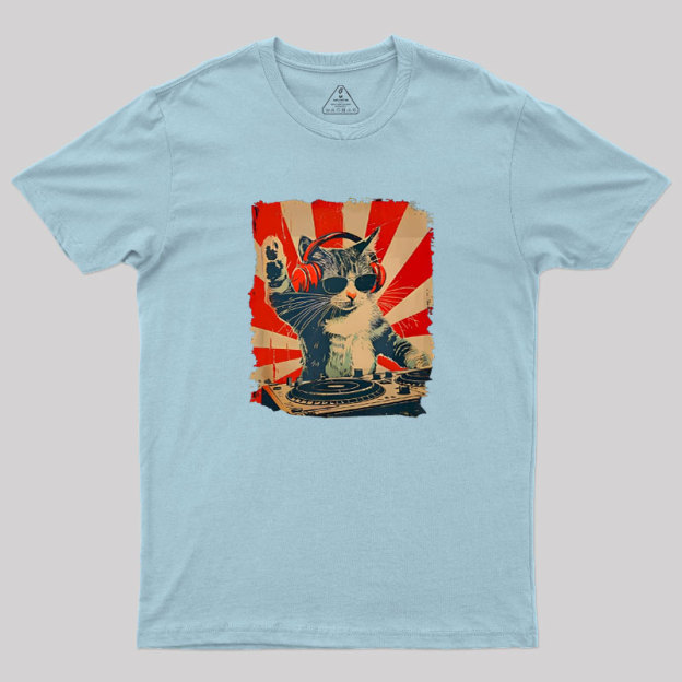 Rock Music Cat Vintage Geek T-Shirt