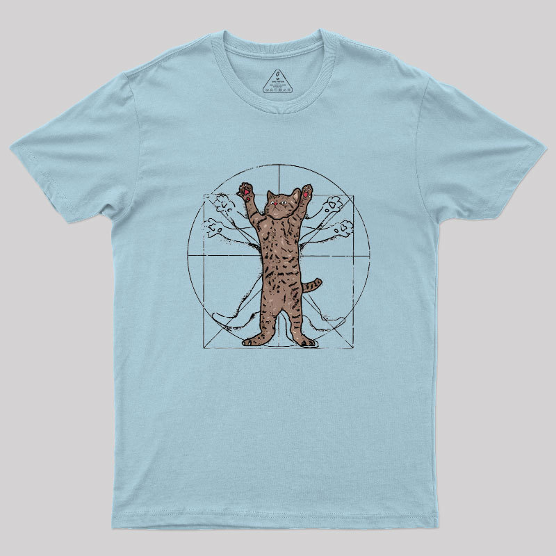 Vitruvian Cat Geek T-Shirt
