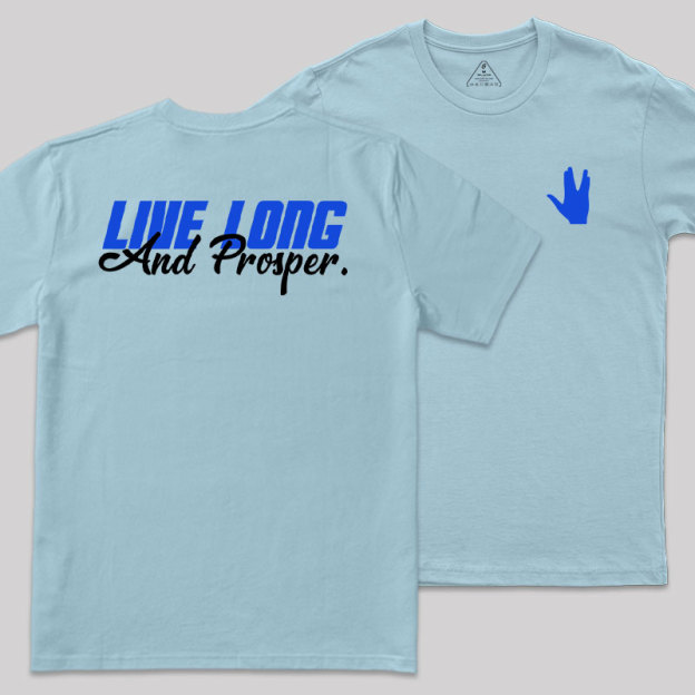 Live Long Front and Back Printed Geek T-Shirt