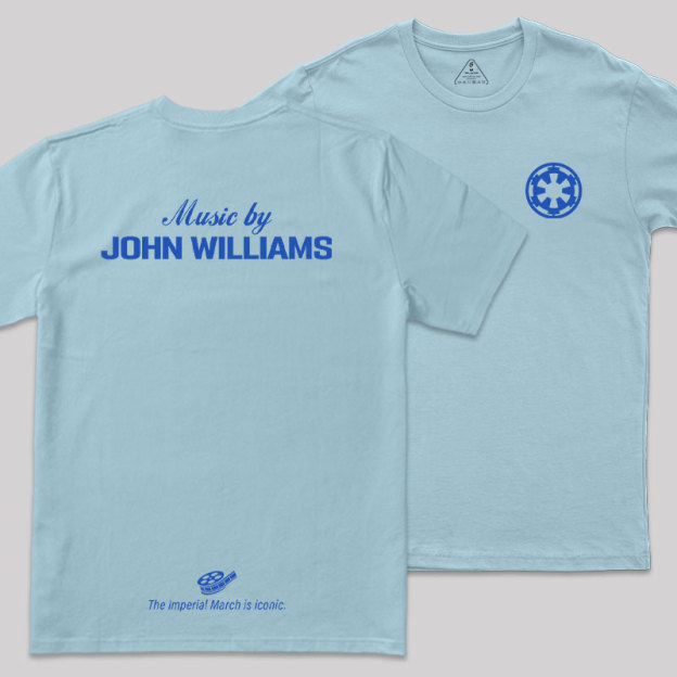 Music By John Williams Blue Front and Back Printed Geek T-Shirt