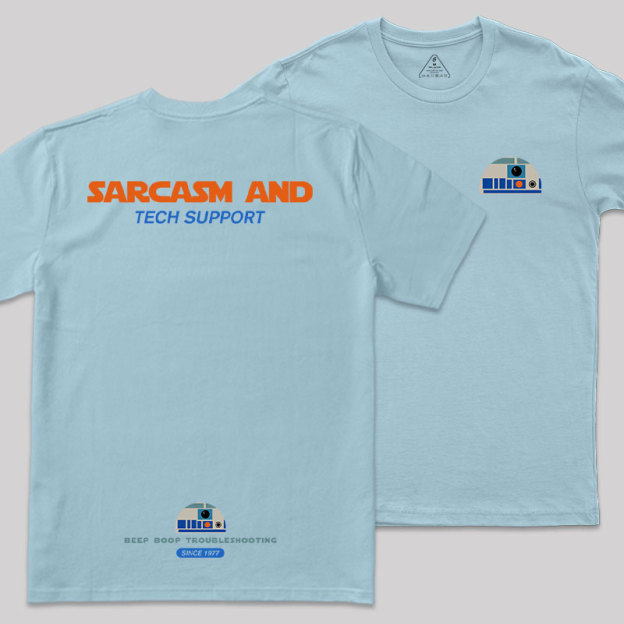 Sarcasm And Tech Support Front and Back Printing Geek T-Shirt