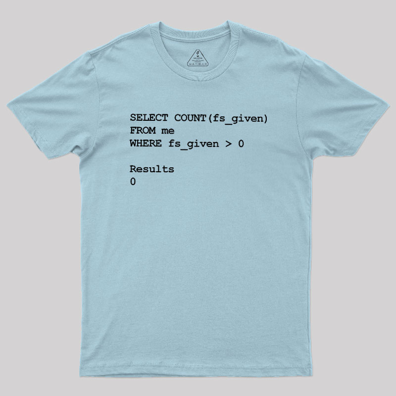 Funny SQL Programming Joke Geek T-Shirt