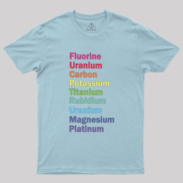 Fluorine Uranium Carbon Potassium Geek T-Shirt