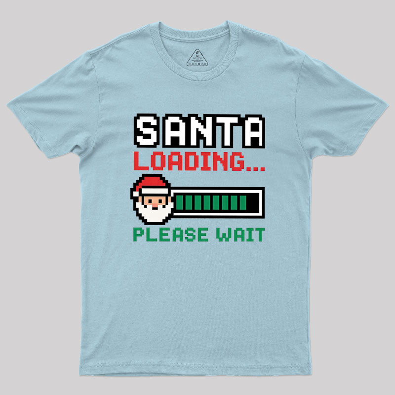 Santa Loading Pixel Design Geek T-Shirt