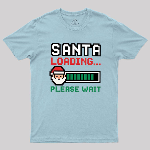 Santa Loading Pixel Design Geek T-Shirt