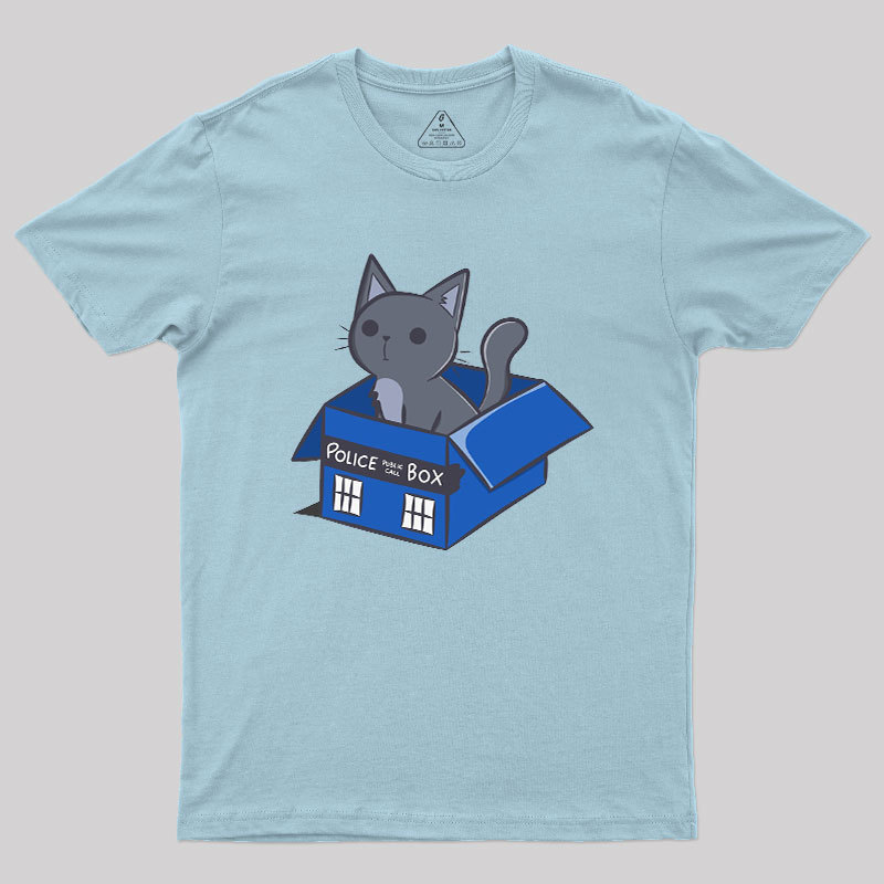 Cat In a Blue Box Geek T-Shirt