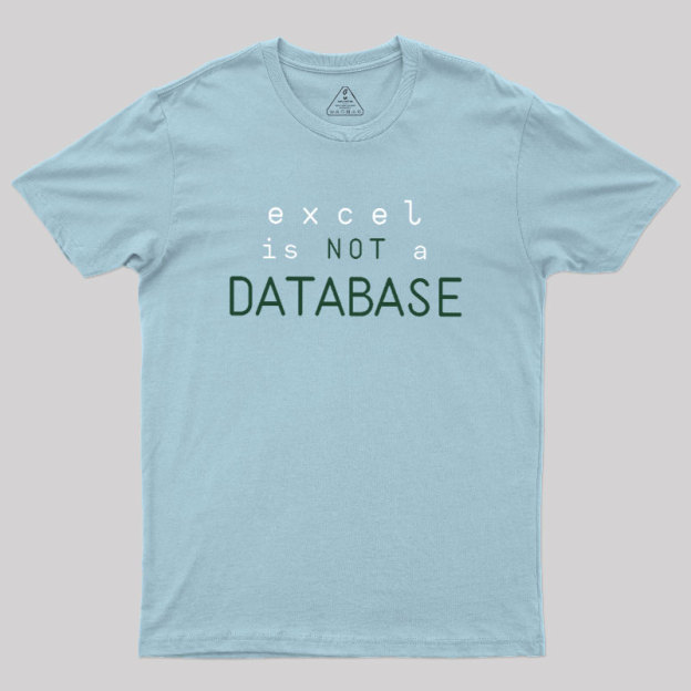 Excel is Not a Database Geek T-Shirt