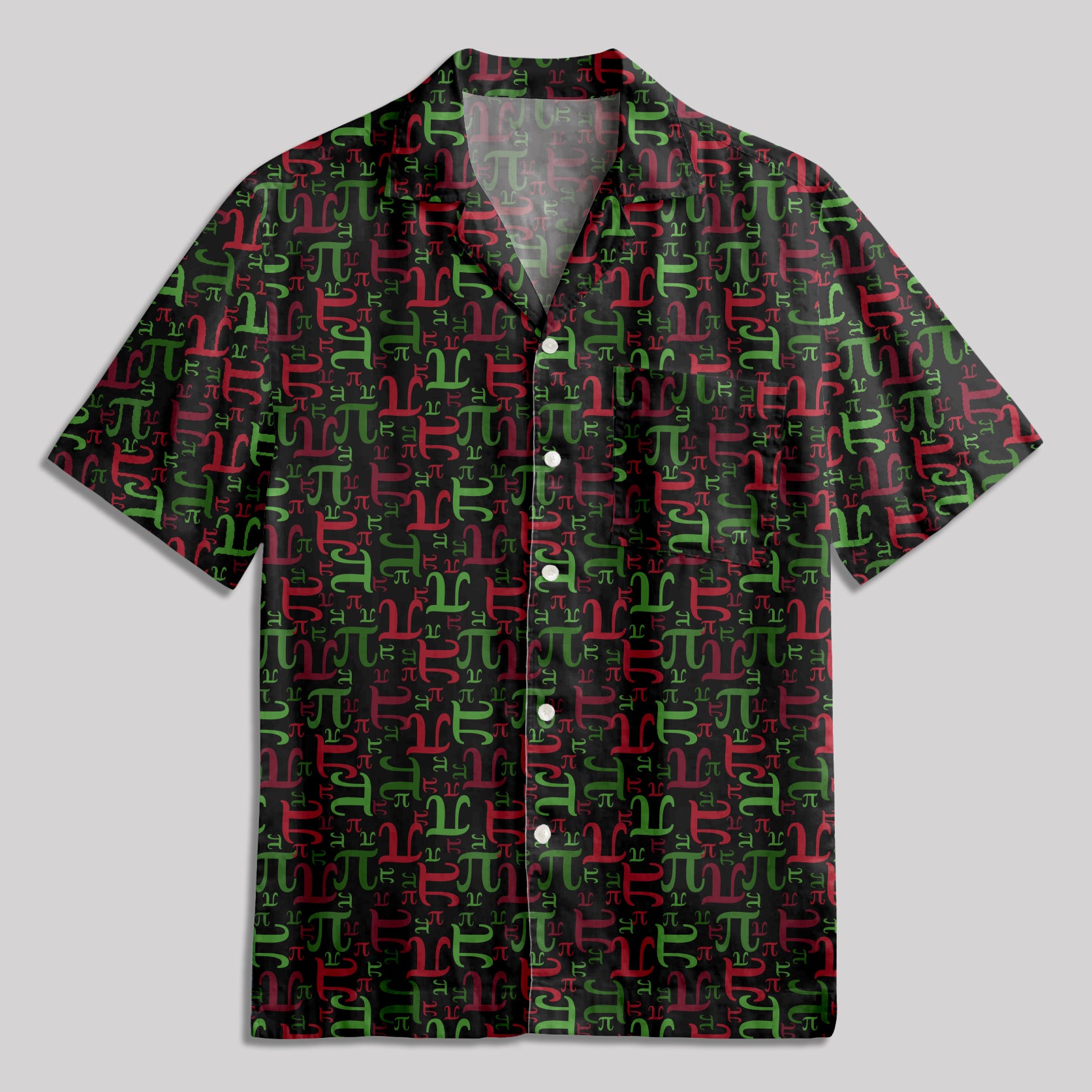 Math Christmas PI Button Up Pocket Shirt