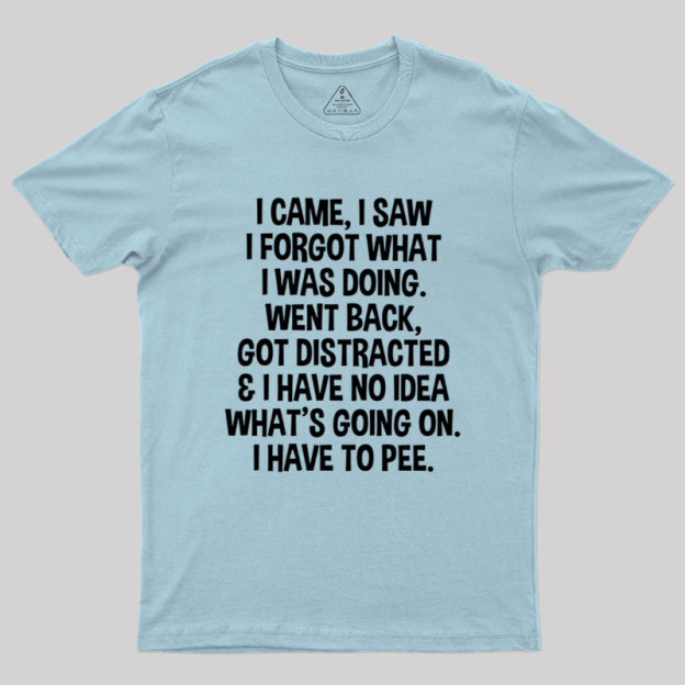 I Came I Saw I Forgot What I Was Doing Geek T-Shirt