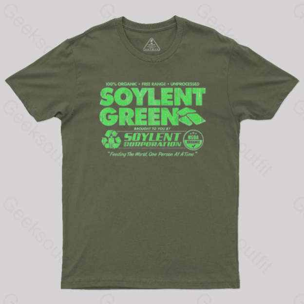 100% Organic Soylent Green Geek T-Shirt Army / S