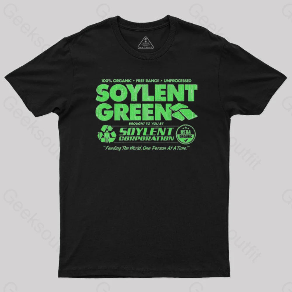 100% Organic Soylent Green Geek T-Shirt Black / S