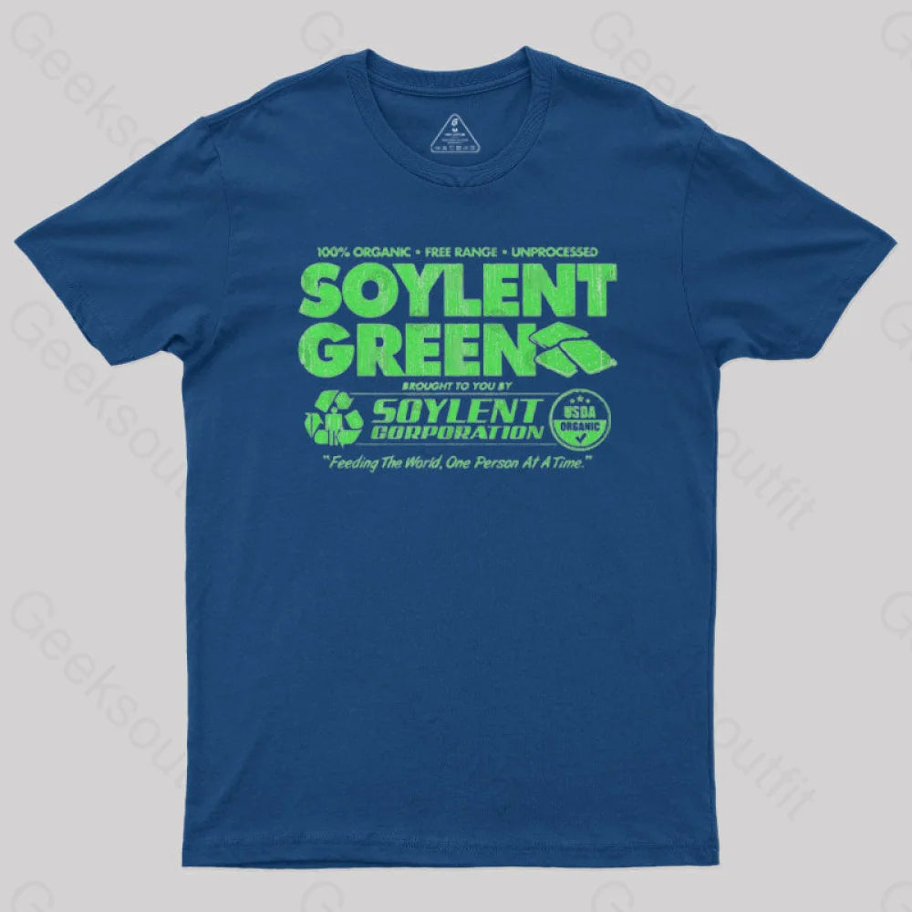 100% Organic Soylent Green Geek T-Shirt Navy / S
