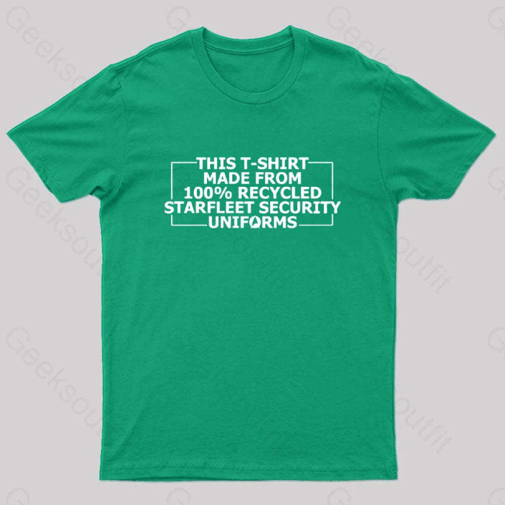 100% Recycled Starfleet Security Geek T-Shirt Green / S