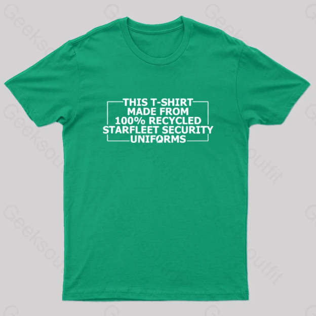 100% Recycled Starfleet Security Geek T-Shirt Green / S