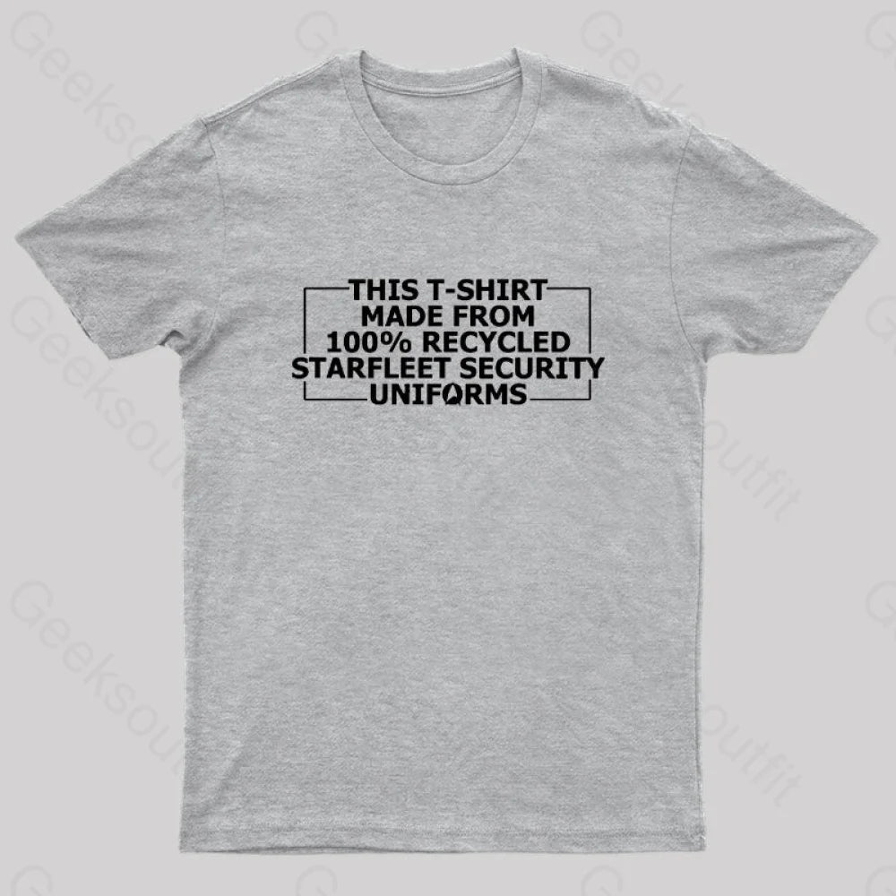 100% Recycled Starfleet Security Geek T-Shirt Grey / S