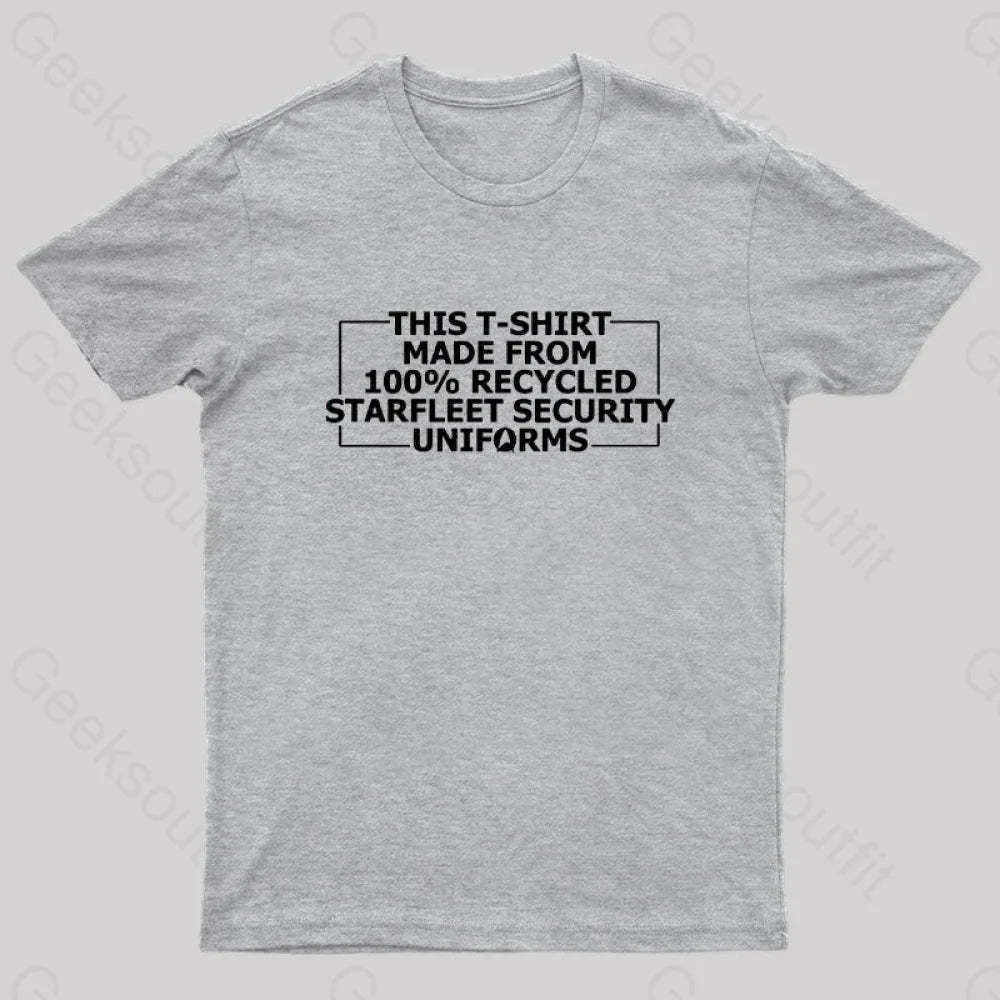 100% Recycled Starfleet Security Geek T-Shirt Grey / S