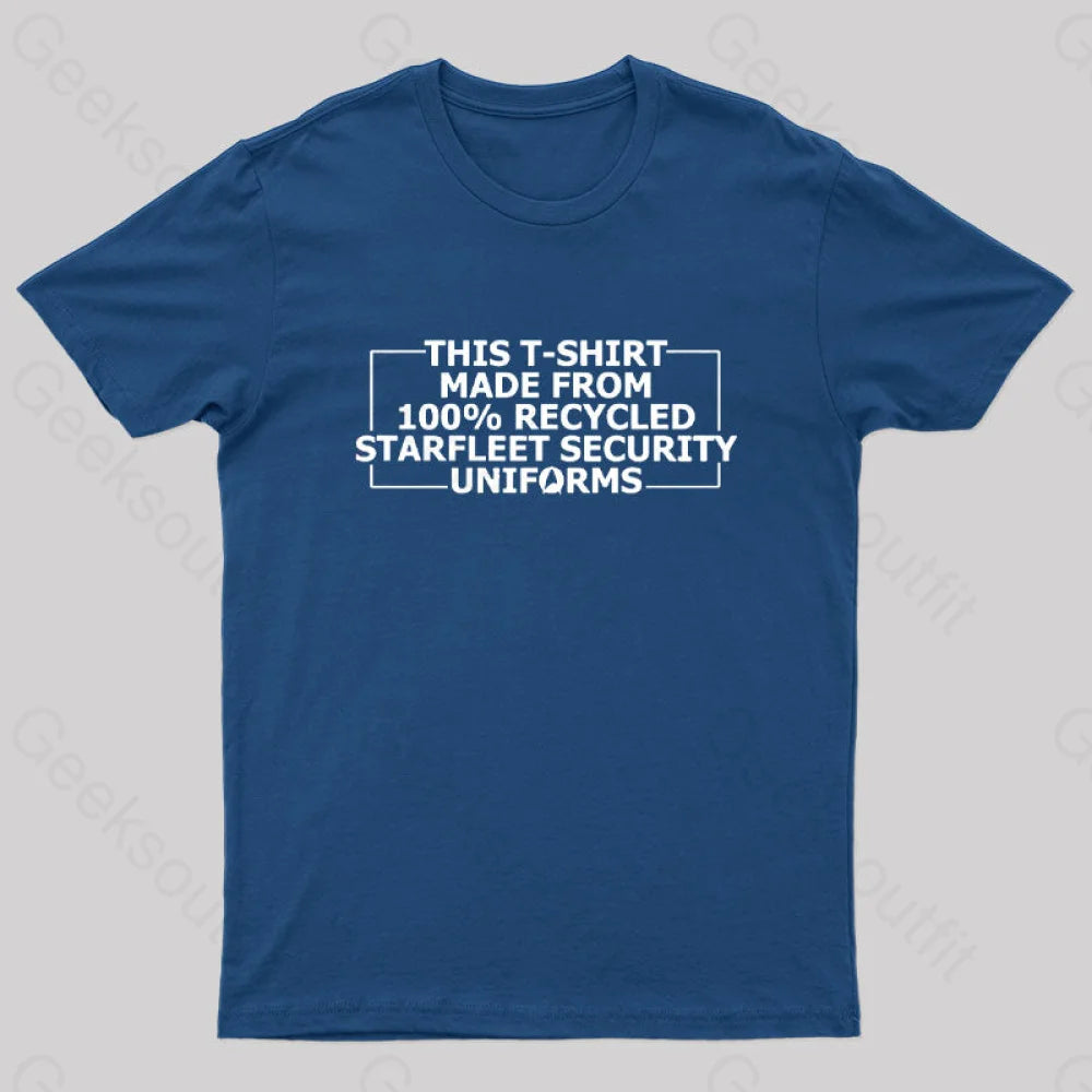100% Recycled Starfleet Security Geek T-Shirt Navy / S