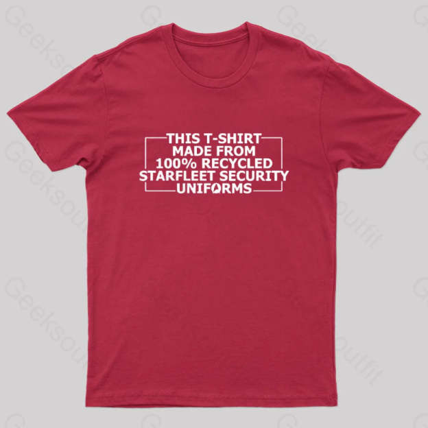 100% Recycled Starfleet Security Geek T-Shirt Red / S