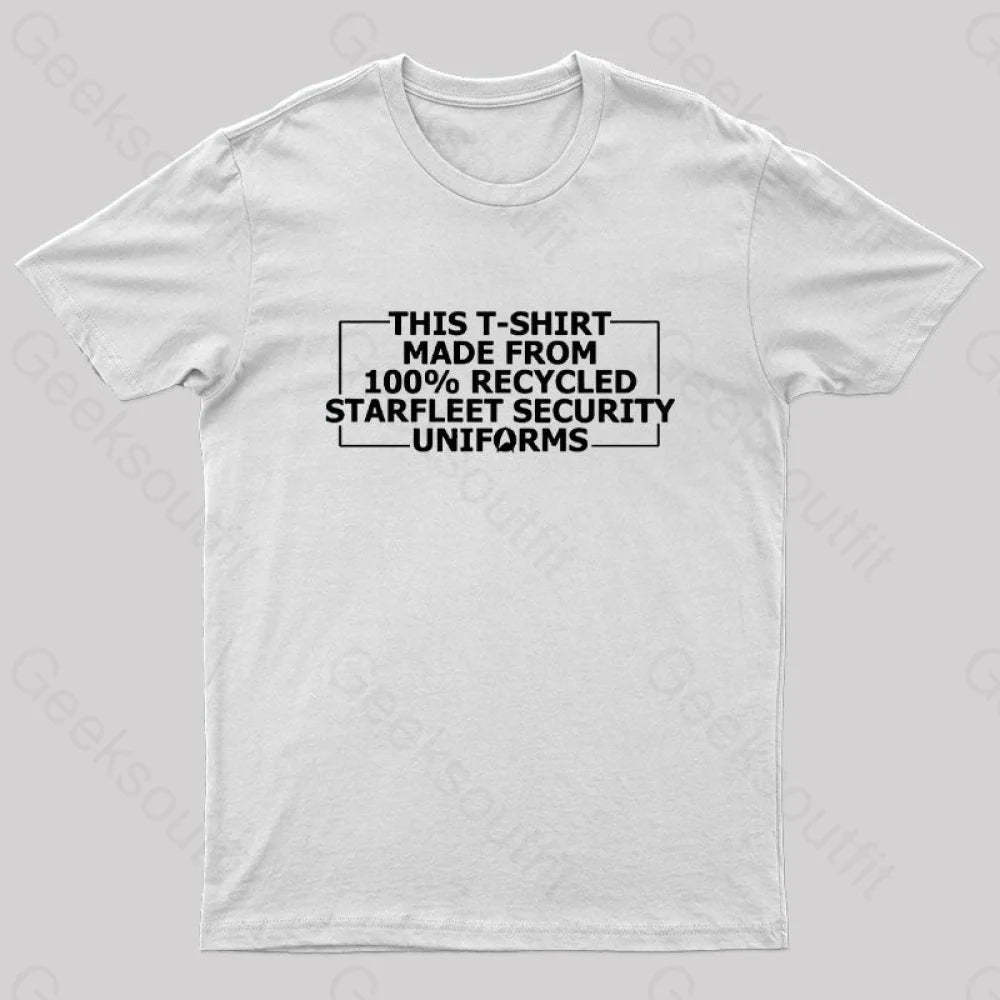 100% Recycled Starfleet Security Geek T-Shirt White / S