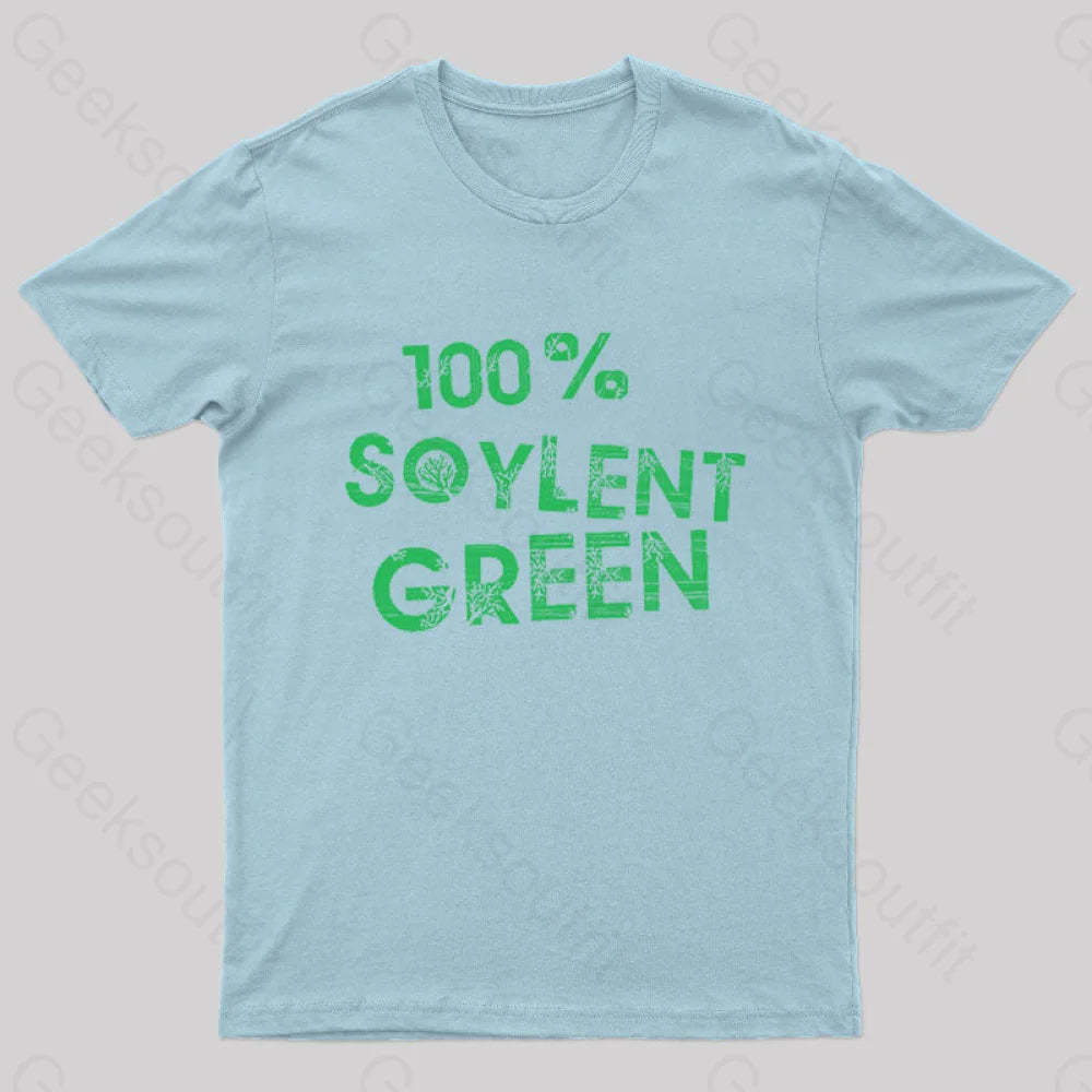 100% Soylent Green Geek T-Shirt Light Blue / S