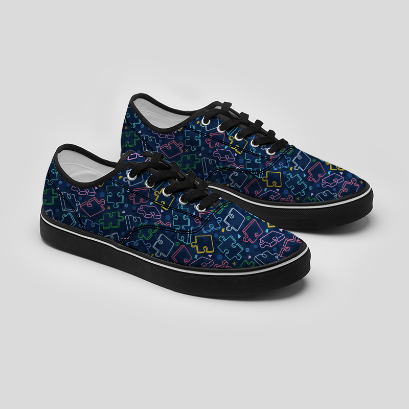 Neon Pieces Geek Canvas Shoes