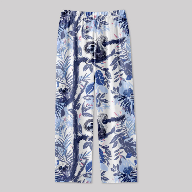 Lazy Sloth Blue Geek Loungewear Pants