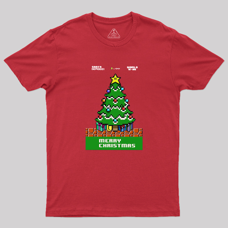 Pixel Merry Christmas Geek T-Shirt