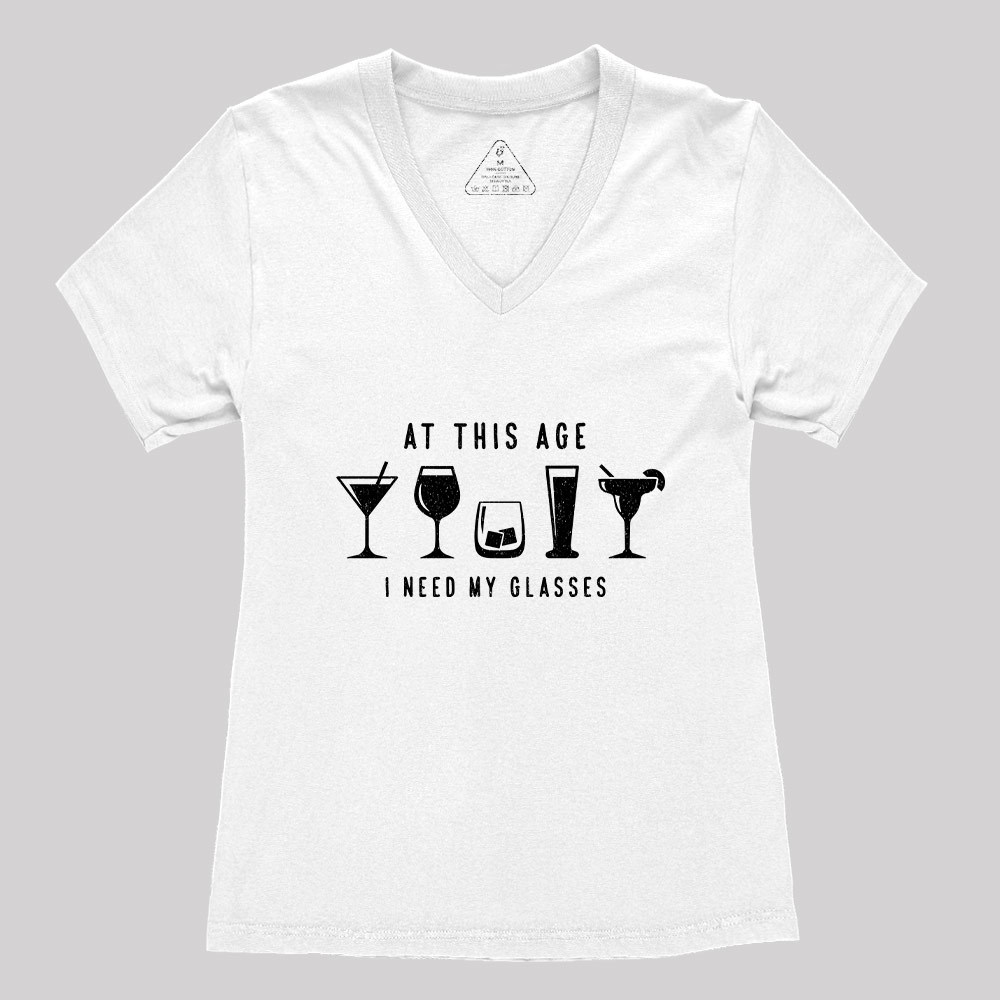 I Need My Glasses Geek Women's V-Neck T-shirt
