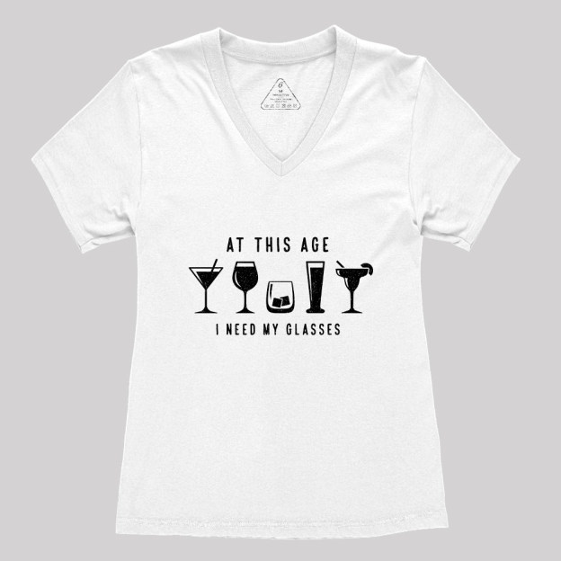 I Need My Glasses Geek Women's V-Neck T-shirt