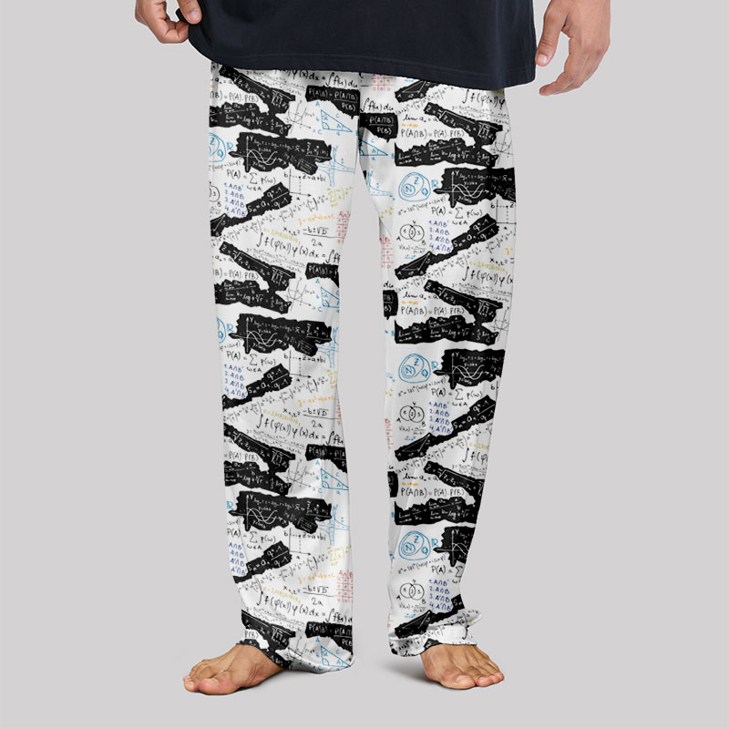 Mathematical Black and White Matching Geek Loungewear Pants