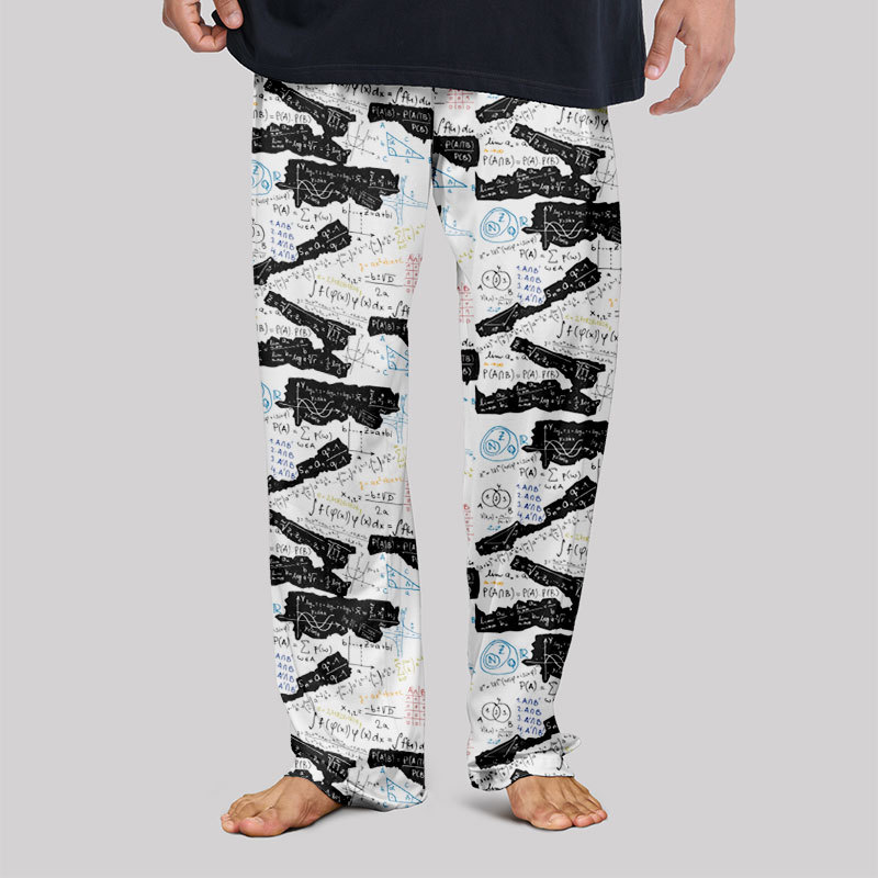 Mathematical Black and White Matching Geek Loungewear Pants